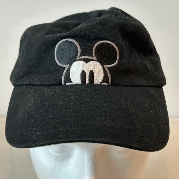 Disney Other - Mickey and Friends Black White Baseball Cap Embroidered Comics Under Bill